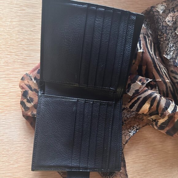 GUCCI Blondie Black Calf Leather Tri-Fold Wallet VTG Y2K Italy luxury designer - Picture 9 of 12